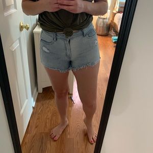 Striped Jean Shorts